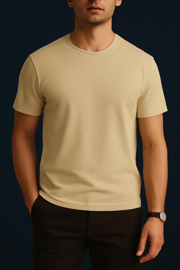 Essential Beige Crew Neck T-Shirt