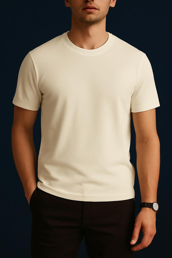 Essential Cream White Crew Neck T-Shirt